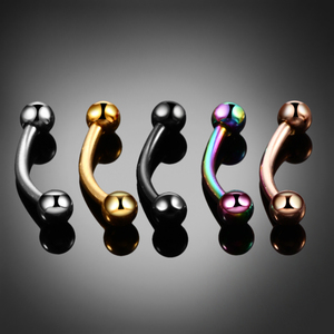 Grosir 16G <span class=keywords><strong>Titanium</strong></span> Batang Penusuk Alis Barbel Melengkung Perhiasan Tubuh Kancing Tindik Alis Rook Tragus - Product Image 6