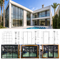 Projet de fenêtres panoramiques en aluminium pour villa de luxe EOKO Russie avec cadres fins de 60 mm, isolation thermique et design en verre panoramique