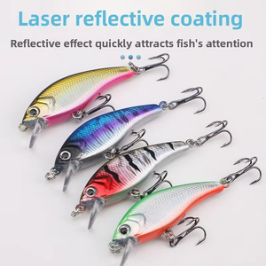 Leurre de pêche artificiel en plastique ABS de 10 cm et 10 g, type Minnow, avec yeux 3D, pour la pêche au bar, au brochet, en eau douce et en eau salée - Product Image 3