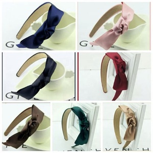 2cm 2.5cm 3cm 4cm Wide Ladies Girls No Slip Lined Ribbon Plastic <strong>White</strong> and <strong>Black</strong> Solid One Color Hairband Matte Satin <strong>Headband</strong> - Product Image 6