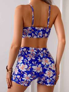 2025 Hete dames bloemenprint 2-delige plus <span class=keywords><strong>size</strong></span> bikini's met ronde halslijn, maten <span class=keywords><strong>XL</strong></span>/<span class=keywords><strong>XXL</strong></span>, sexy design - Product Image 6