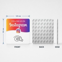 Cartes d'avis NFC Instagram en acrylique de 12 cm, autocollant 'Touchez pour évaluer', obtenez des étoiles, sans contact, RTS pour restaurant, hôtel, logo personnalisé, OEM, ODM