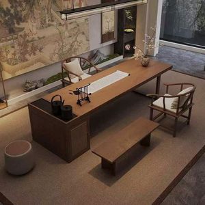 Chinese Style Solid Wood Tea <b>Table</b> Desk Writing Desk Office Reception Negotiation <b>Table</b> DY756468498 - Product Image 2