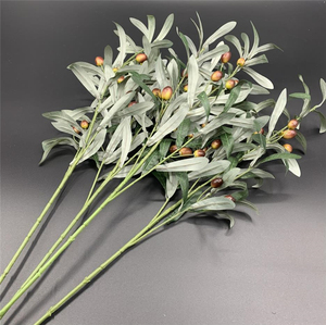 QSLH-VF005 all'ingrosso piante artificiali oliva 4 rami con frutta <span class=keywords><strong>ramo</strong></span> di <span class=keywords><strong>ulivo</strong></span> steli <span class=keywords><strong>ramo</strong></span> di <span class=keywords><strong>ulivo</strong></span> artificiale per la decorazione - Product Image 3