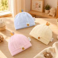 Gorro de Protección Solar para Bebés |   Gorro Ligero de Verano de Algodón y Spandex de Clase A |   Adorable gorro infantil con insignia de conejito de 0 a 3 meses