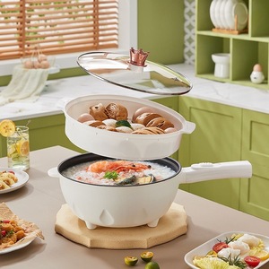Poêle et <span class=keywords><strong>wok</strong></span> électrique multifonction antiadhésif, capacité 2,1-4 L, couvercle en verre, commande par bouton-poussoir, pour usage domestique et en dortoir - Product Image 1