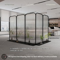 Cloison mobile moderne et simple en verre teinté pour bureau, hôtel, entrée, mur de fond pour diffusion en direct, sans défauts esthétiques