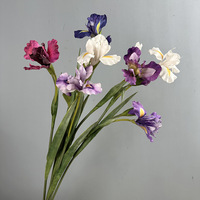 Fleurs Artificielles Iris Texturées pour Décoration de Jardin, Bureau, Accessoires Photo, Cadeaux de Mariage, Plantes Artificielles