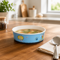 Bols en papier jetables écologiques et biodégradables de qualité alimentaire avec couvercles et gaufrage pour salades et glaces