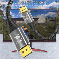 Moniteur d'ordinateur 8K 60Hz A033 avec câble 2.1 à gaine PVC, microphone audio-vidéo domestique 1080p, câble DP pour caméra HDTV