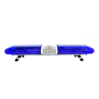 Barre lumineuse LED bleue 56W pleine taille pour ambulance, gyrophare d'avertissement pour véhicules d'urgence avec haut-parleur pour voitures et véhicules