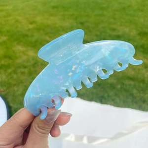 Pince à cheveux classique simple en acétate de cellulose pour femme, nouvelle pince à cheveux requin colorée contrastante pour filles - Product Image 3