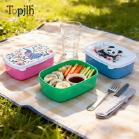 Boîte à lunch en plastique pour enfants Topjlh, sublimation, sans BPA, compartimentée, impression par transfert thermique personnalisée