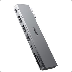 Station d'accueil Anker 547 <span class=keywords><strong>USB</strong></span> <span class=keywords><strong>C</strong></span> Hub 7 en 2 4K HD-MI PD 100W <span class=keywords><strong>Thunderbolt</strong></span> 4 avec 1 <span class=keywords><strong>port</strong></span> Type <span class=keywords><strong>C</strong></span> et 2 ports <span class=keywords><strong>USB</strong></span> A pour MacBook Air - Product Image 1