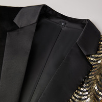 Vente directe d'usine hommes à la mode lumière luxe XL taille simple boutonnage costume décontracté veste vague Sequin brillant pantalon peigné