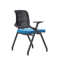 Chaise de formation pliante pour salle de conférence et bureau informatique avec tableau d'écriture et roulettes