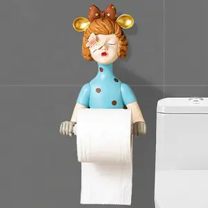 living room bathroom resin crafts Nordic girl statue wall tissue holder resin decorations sculptures home decor