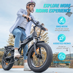 Warehouse Stock 20 Inch 48V 15AH Foldable Ebike Fatbike Hydraulic Disc Brake 7 Speed Delivery Commute Folding Electric Bike - Product Image 3