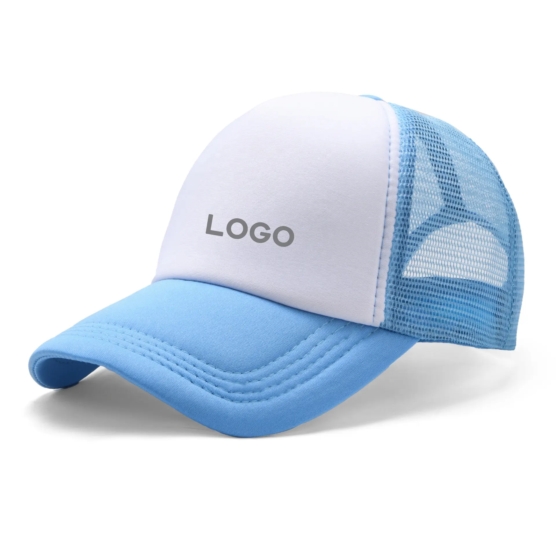 승화 모자 승화 트럭 모자 맞춤형 로고 우리 창고 5 패널 폴리 에스테르 모자 승화 폼 메쉬 야구 모자