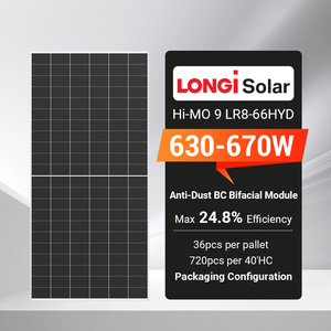 Panneaux solaires monocristallins Longi IP68 600w 630w 635w bifaciaux double vitrage - Product Image 2