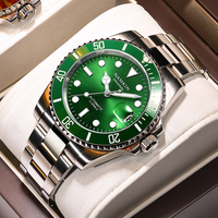 Reloj Automático para Hombre OEM de 41 mm con Esfera Verde, Bisel de Cerámica, Movimiento Japonés Miyota, Cristal de Zafiro, 10 ATM, Superluminoso, Relojes Mecánicos de Lujo