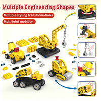 Kit de construction 6 modèles 229 pièces en une boîte : Excavatrice, Grue, Rouleau compresseur – Blocs éducatifs pour enfants – Cadeau