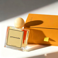 Flacon de parfum carré en verre de haute qualité 50 ml, flacon pulvérisateur avec col à vis, conteneur de parfum rechargeable avec bouchon à bille