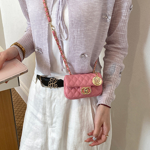 Lightweight 2026 New Mini Small Square Crossbody Bag Diamond Grid Embroidery Thread Fashion Chain <b>Purse</b> - Product Image 1