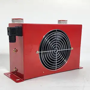 Radiador de grúa personalizable, maquinaria de minería, enfriador de aceite hidráulico, ventilador DC, intercambiador de calor de aleta de placa con válvula de derivación