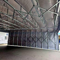 Tente automatique rétractable d'extérieur en acier avec roues, imperméable en PVC, pour usine, atelier, entrepôt, usage sportif - Toutes saisons, haute performance