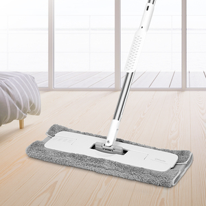 KOOCCA Vadrouille plate en microfibre 40cm de long avec manche détachable en acier Outil de nettoyage mains libres avec 4 peignes 4 clips Chiffon de vadrouille - Product Image 3