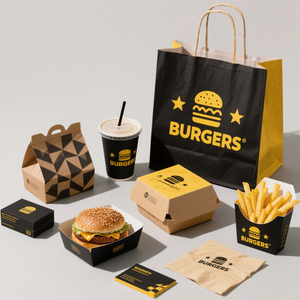 Contenitore per Asporto, Scatola per Cibo da Asporto, Confezione Monouso all'Ingrosso, Scatola per Alimenti in Carta Personalizzata con Logo per Ristoranti - Product Image 3