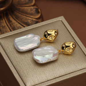 Original S925 925 Silver Freshwater Pearl Jewelry Irregular Baroque Pearl <strong>Earrings</strong> <strong>Beautiful</strong> Fine Jewelry for <strong>Girls</strong> - Product Image 3