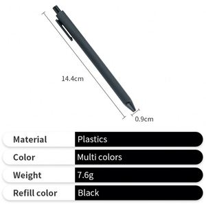 Stylo bille personnalisé noir, mignon, cadeau promotionnel, en plastique, rechargeable, avec logo - Product Image 3