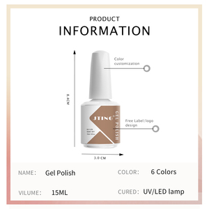 JTING Suministros para Uñas de <span class=keywords><strong>China</strong></span> al por Mayor, Tarjetas de Color Gratis, Juego de Esmalte de Uñas en Gel de 6 Colores, Diseño OEM, Crea Tu Propia Marca, Esmalte de Uñas en Gel UV - Product Image 2