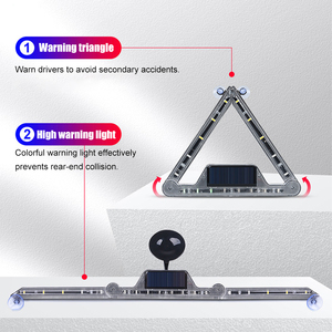 Luz de emergencia para coche con energía solar, luz de señal de advertencia LED giratoria y plegable, luces intermitentes multimodo recargables por USB - Product Image 5