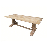 Table à manger rectangulaire moderne en chêne massif, design traditionnel à chevrons, mobilier durable pour la maison, location pour mariage, salle à manger