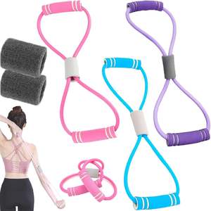 Cuerda elástica de tensión en forma de 8 de TPE para ejercicio de brazos y músculos, con logo personalizado, para yoga y pilates, expansor de pecho en forma de 8, tubo elástico. - Product Image 1