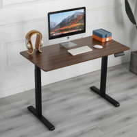 Bureau électrique réglable en hauteur ADA à moteur unique, gestion des câbles en métal, 3 mémoires, table de bureau moderne
