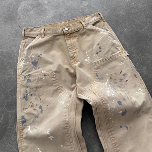 <span class=keywords><strong>Pantaloni</strong></span> da Carpentiere Vintage di Alta Qualità, OEM, in Tela con Doppie Ginocchia Rinforzate, Colore Tan Sbiadito - Product Image 3