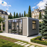 Cabine de bureau de luxe modulaire Apple House, préfabriquée, portable, en structure acier pour bureau de jardin, bâtiment de bureaux, villa, hôtel