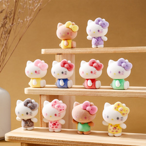 Nouvel Arrivage Adorables Ornements de Bureau DIY Décoration Chat Floqué Assis Fille Accessoires DIY Figurines Jouets Cadeau - Product Image 2