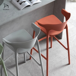 Sillas de <span class=keywords><strong>Bar</strong></span> al por Mayor Taburetes Altos de Plástico para Mostrador Apilables Muebles Modernos de Colores para Terraza Exterior de Restaurante y Cafeterías - Product Image 2