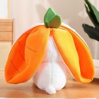 Nuevo Juguete de Peluche Transfronterizo de Conejo Fresa Suave, Almohada de Conejo Blanco con Forma de Fresa y Rábano