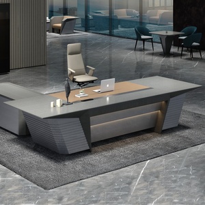 CEO 2021 Executive Led Director <strong>Large</strong> <strong>l</strong> <strong>Shaped</strong> Room Managers Gold White and Orange Minimalist High End Simple Modern Office <strong>Desk</strong> - Product Image 5