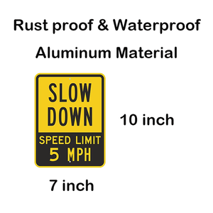 علامة الحد الأقصى للسرعة 5 ميلًا في الساعة-علامة ألومنيوم فائقة السرعة بطيئة لمواقف السيارات والمرافق - Product Image 2