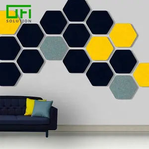 Acoustic Hexagon Panels Acoustic Solution Polyester Felt Acoustic Panels PET Acoustic Wall Panels Soundproof Hexagonal Acoustic Panels