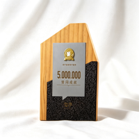 Plaque personnalisée en bois et métal, plaque en bois naturel et aluminium brossé, badges dorés, trophée de reconnaissance d'entreprise, cadeaux souvenirs, ODM