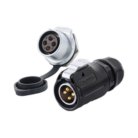 Connecteur de câble circulaire étanche IP67 Cnlinko LP20 4 broches en cuivre avec coque en plastique, prise mâle/femelle pour éclairage LED électrique