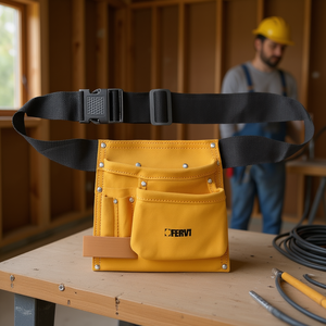 Sac à outils Fervi avec poches et ceinture réglable pour électriciens et plombiers - Product Image 3